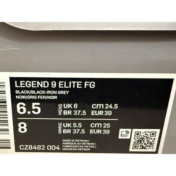 Nike Tiempo Legend 9 Elite FG Soccer Cleats Black Blue CZ8482-004 Men’s Size 6.5